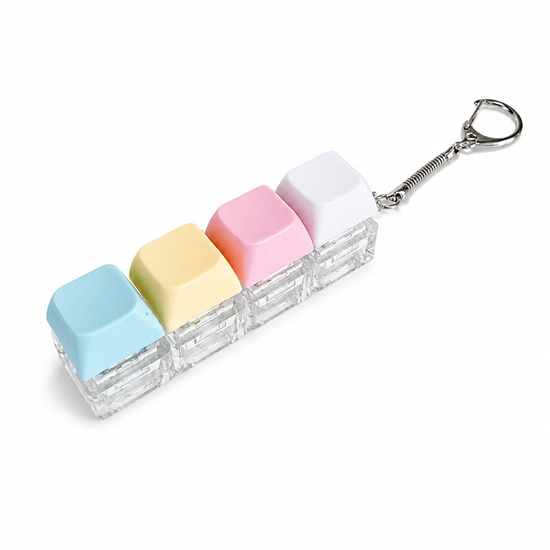 ⌨️🔑 50% RABATT! 4-Tasten Mechanische Tastatur-Fidget-Toy als Keychain – Echtes Klick-Gefühl, Stressabbau & fokusfördernd – Perfekt für Büro, Schule & unterwegs ✨