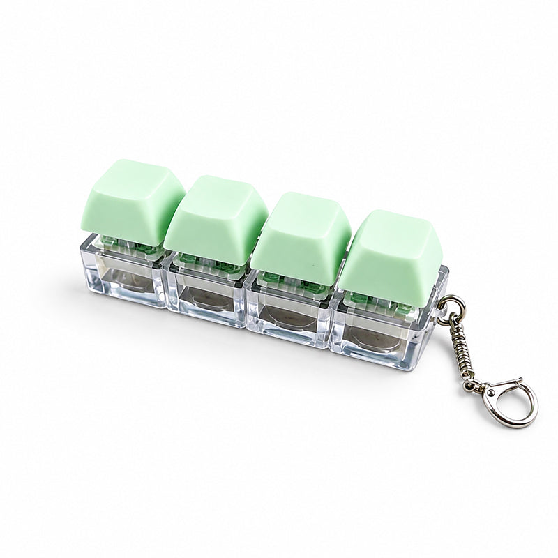 ⌨️🔑 50% RABATT! 4-Tasten Mechanische Tastatur-Fidget-Toy als Keychain – Echtes Klick-Gefühl, Stressabbau & fokusfördernd – Perfekt für Büro, Schule & unterwegs ✨