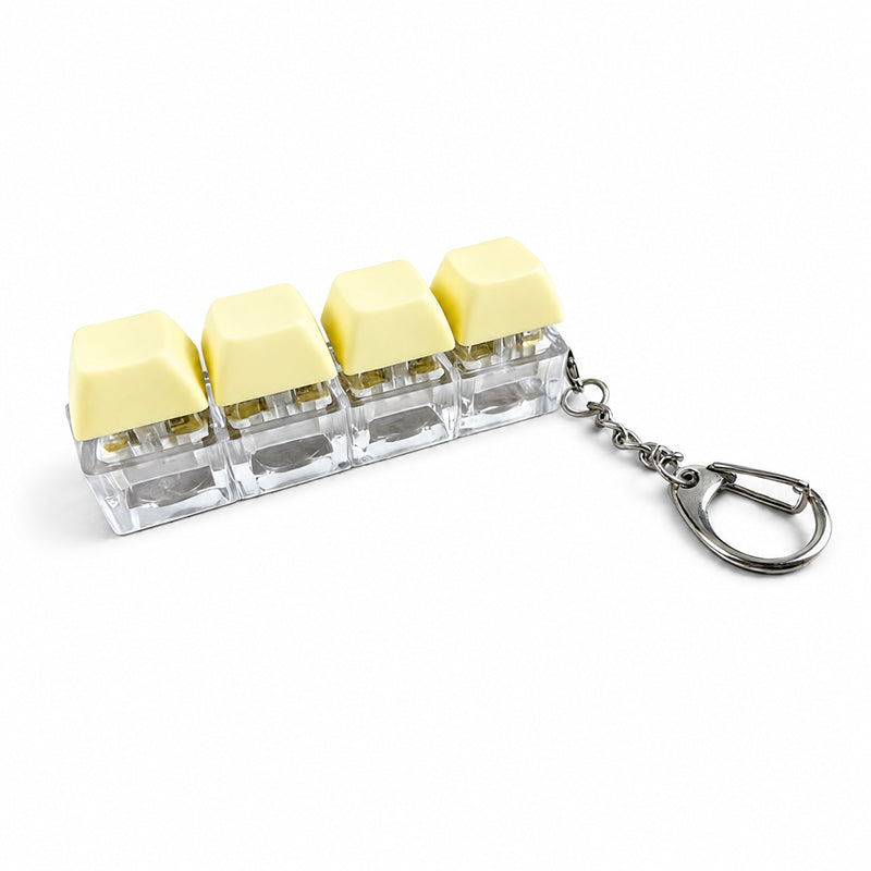 ⌨️🔑 50% RABATT! 4-Tasten Mechanische Tastatur-Fidget-Toy als Keychain – Echtes Klick-Gefühl, Stressabbau & fokusfördernd – Perfekt für Büro, Schule & unterwegs ✨