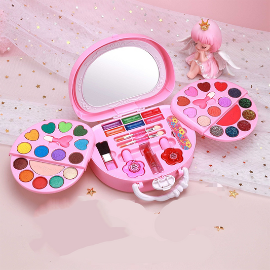 🏆ZEITLICH BEGRENZT 50% RABATT💄Kinder Abwaschbares Make-up Spielzeug-Set mit Tragbarer Rosa Handtasche