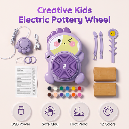 🎨 50% RABATT! 🏺 Kinder Elektrische Töpferscheibe DIY Set – Einfache Bedienung, kreatives Erlebnis & sicher – Perfekt zum Modellieren und Gestalten mit Ton 👧