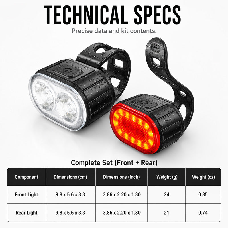 🚴【Limitiertes Angebot – 50% Rabatt】💡 USB-aufladbares Fahrradlicht-Set – Helles LED-Licht, USB-aufladbar & einfache Montage – Perfekt für Nachtfahrten & städtisches Pendeln 🚦