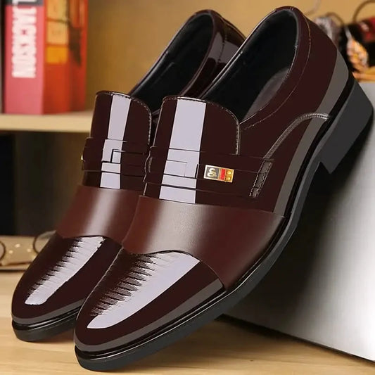 👞🔥 NEUER STIL! Formelle Herrenschuhe aus Leder mit spitzer Zehe – Bequem, rutschfest & elegant – Perfekt für Business, Hochzeit & besondere Anlässe ✨