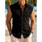 Men's Breathable Sleeveless Button Down Shirt