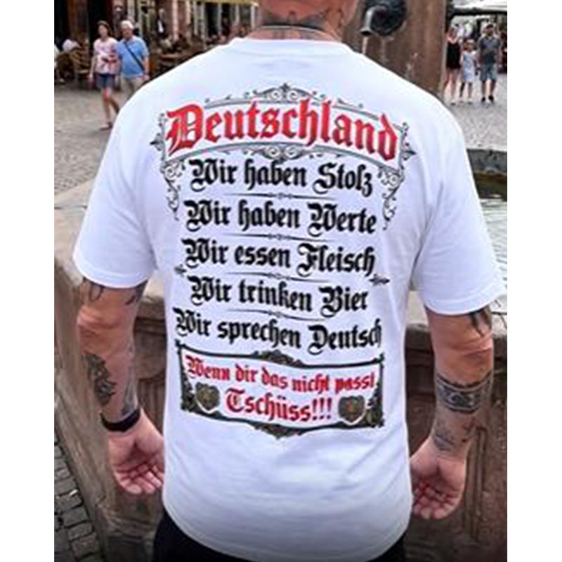 👕 50% RABATT! Deutschland Heritage Bedrucktes Kurzarm-Rundhals-T-Shirt für Herren – Patriotisches Print, weich & atmungsaktiv – Perfekt für Alltag, Fußball, Oktoberfest & Freizeit ✨