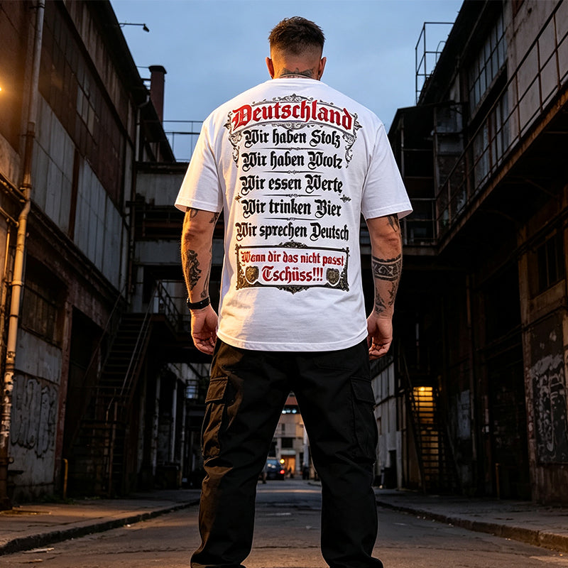 👕 50% RABATT! Deutschland Heritage Bedrucktes Kurzarm-Rundhals-T-Shirt für Herren – Patriotisches Print, weich & atmungsaktiv – Perfekt für Alltag, Fußball, Oktoberfest & Freizeit ✨