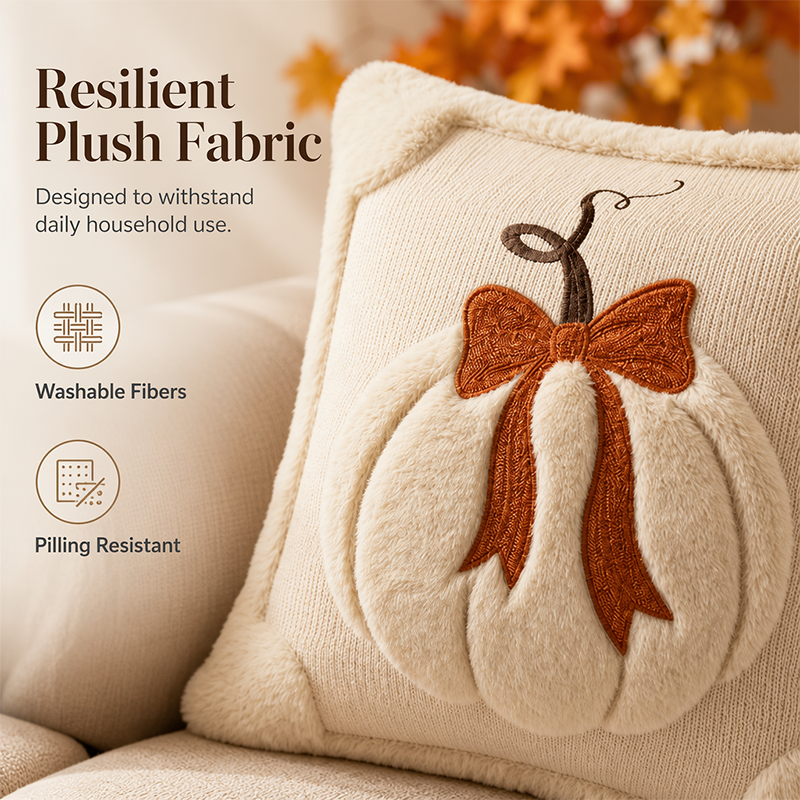 🎃🧡 50% RABATT! Gemütliche Kürbis-Kissenhülle – Weicher Samt/Baumwolle, herbstliches Design – Perfekt für Sofa, Bett & herbstliche Dekoration 🍂✨