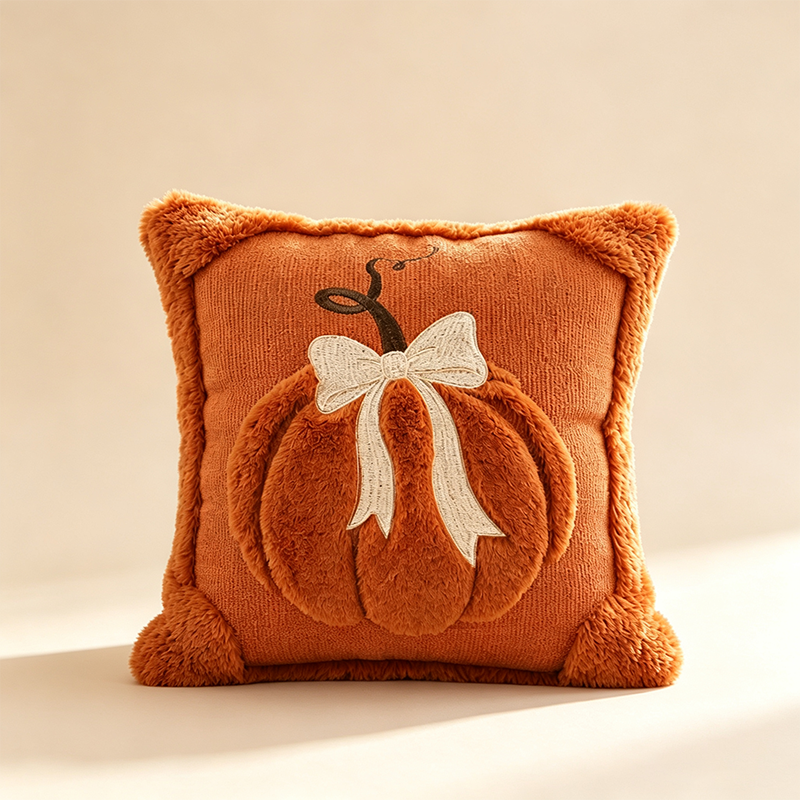 🎃🧡 50% RABATT! Gemütliche Kürbis-Kissenhülle – Weicher Samt/Baumwolle, herbstliches Design – Perfekt für Sofa, Bett & herbstliche Dekoration 🍂✨