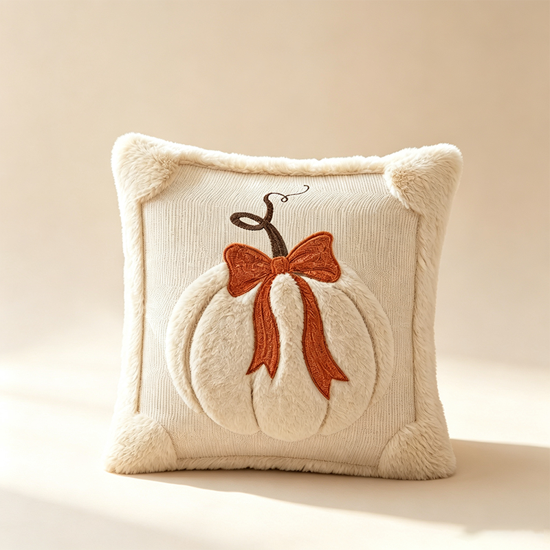 🎃🧡 50% RABATT! Gemütliche Kürbis-Kissenhülle – Weicher Samt/Baumwolle, herbstliches Design – Perfekt für Sofa, Bett & herbstliche Dekoration 🍂✨