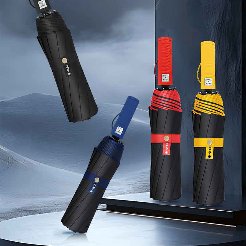 ☂️🌧️ 50% RABATT! Großer automatischer Sonne- & Regenschirm – 3-fach automatik (Öffnen/Schließen), windfest & UV-Schutz UPF 50+ – Extra großes Schirmdach (Ø 105–125 cm) – Perfekt für Pendler, Familien & Outdoor ☀️✨