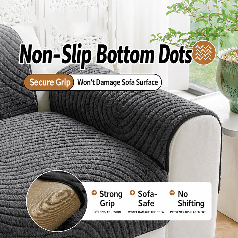 🔥 50% RABATT! ❄️ Baumwoll-Samt Sofaüberwurf – Rutschfest, ultraweich & wärmend – Plüsch-Couchauflage für Wohnzimmer, Haustiere & Familie ✨