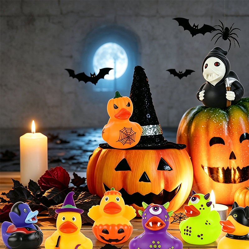 🦆🎃 50% RABATT!! Halloween-Enten-Badespielzeug für Kinder – Schwimmende Leucht-Enten, aufziehbare Badeenten & Spritz-Enten – Perfekt für Bad, Pool & Halloween-Party ✨