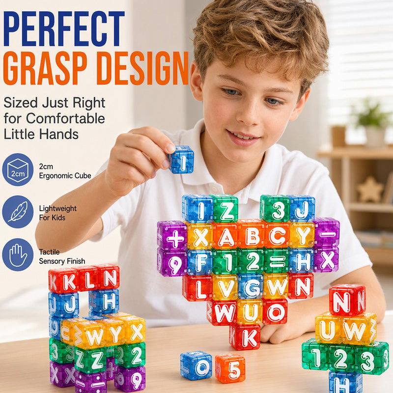 Magnetische Buchstaben- und Zahlenwürfel für Kinder