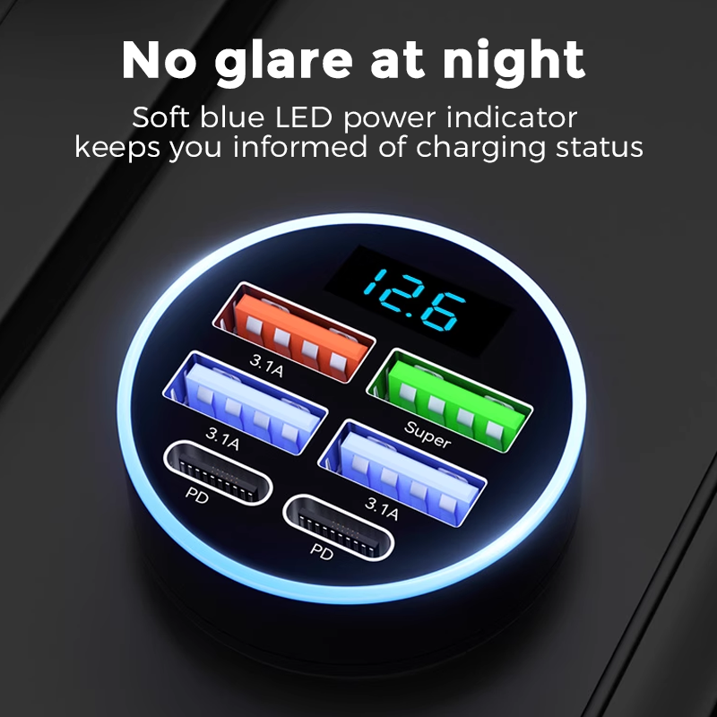🎉🔋 2026 SALE — ÜBER 44.100 VERKAUFT! 6‑In‑1 Auto-Schnellladegerät für Handys mit Spannungsanzeige – Blitzschnelles Laden, Live‑Bordspannung & 6 Funktionen in einem – Perfekt für Auto, Reisen & Alltag ✨