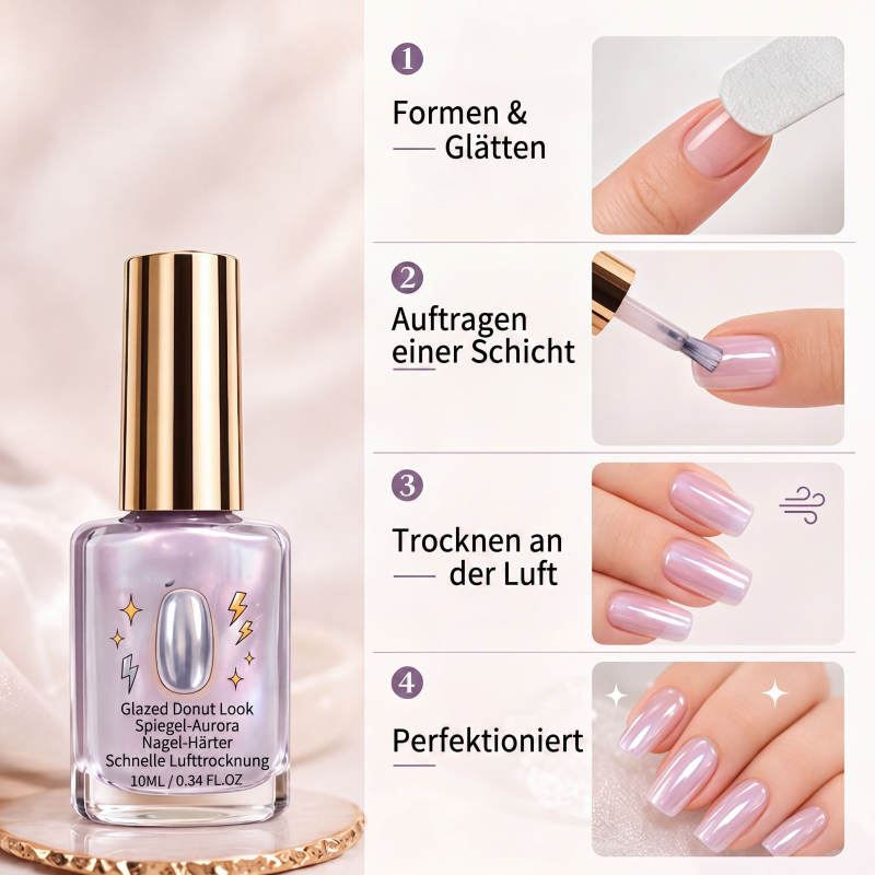 📢📢50% RABATT !! ⏰Fliederfarbener glänzender Nagelhärter mit Spiegelglanz-Effekt