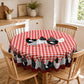 📢📢JETZT 50 % RABATT!! ⏰Tischdecke im Landhausstil mit rotem Karomuster & farbenfrohem Hahn-Print  🐓