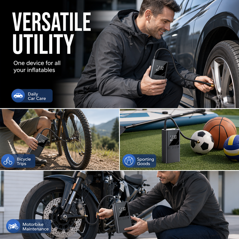 🔋🚗 50% RABATT! Tragbarer Digitaler Reifenkompressor – Kabellos, präzise & schnell – Ideal für Auto, Motorrad, Fahrrad & Bälle – Perfekt für unterwegs & Zuhause ✨