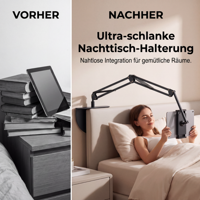 📢📢50% RABATT !!⏰Magnetischer Tablet-Ständer für das Bett mit versteckter Matratzenhalterung