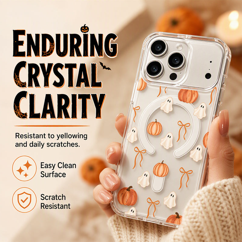 🎃 Süßes Halloween-Transparent-Case – Geister-Print, stoßfest ✅