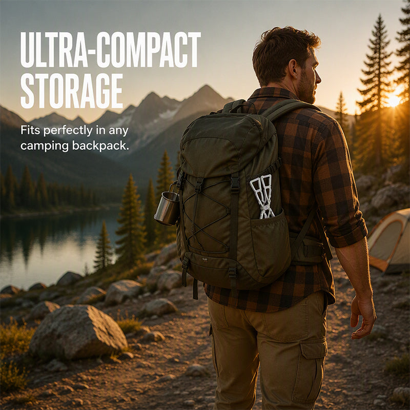 🏕️ KAUFE 1, ERHALTE 1 GRATIS! 🔥 Ultraleichter Ständer für Outdoor-Spirituskocher – Stabil, kompakt & leicht – Ideal für Camping, Trekking & Picknick 🌿