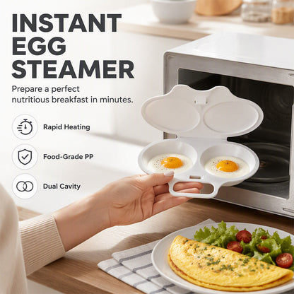 🍳 50% RABATT! Mikrowellen-Eierkocher mit Deckel und Griff – Schnell, sicher & platzsparend – Perfekt für das schnelle Frühstück, Weich- & Hartgekochte Eier in Minuten ✨