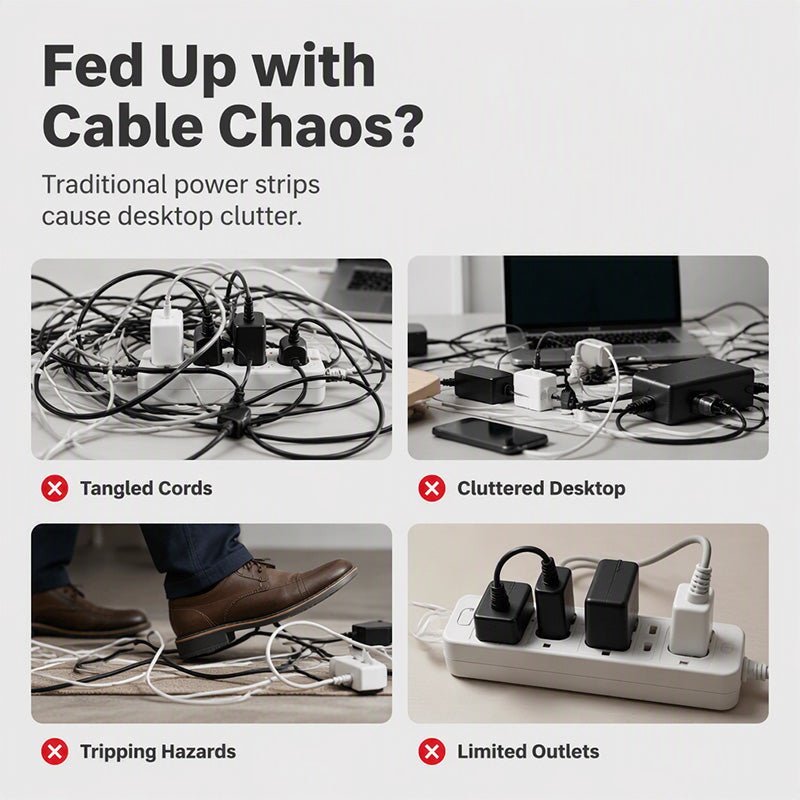 📢📢50% OFF !! ⏰Multi Outlet Round Power Strip with Cable Storage
