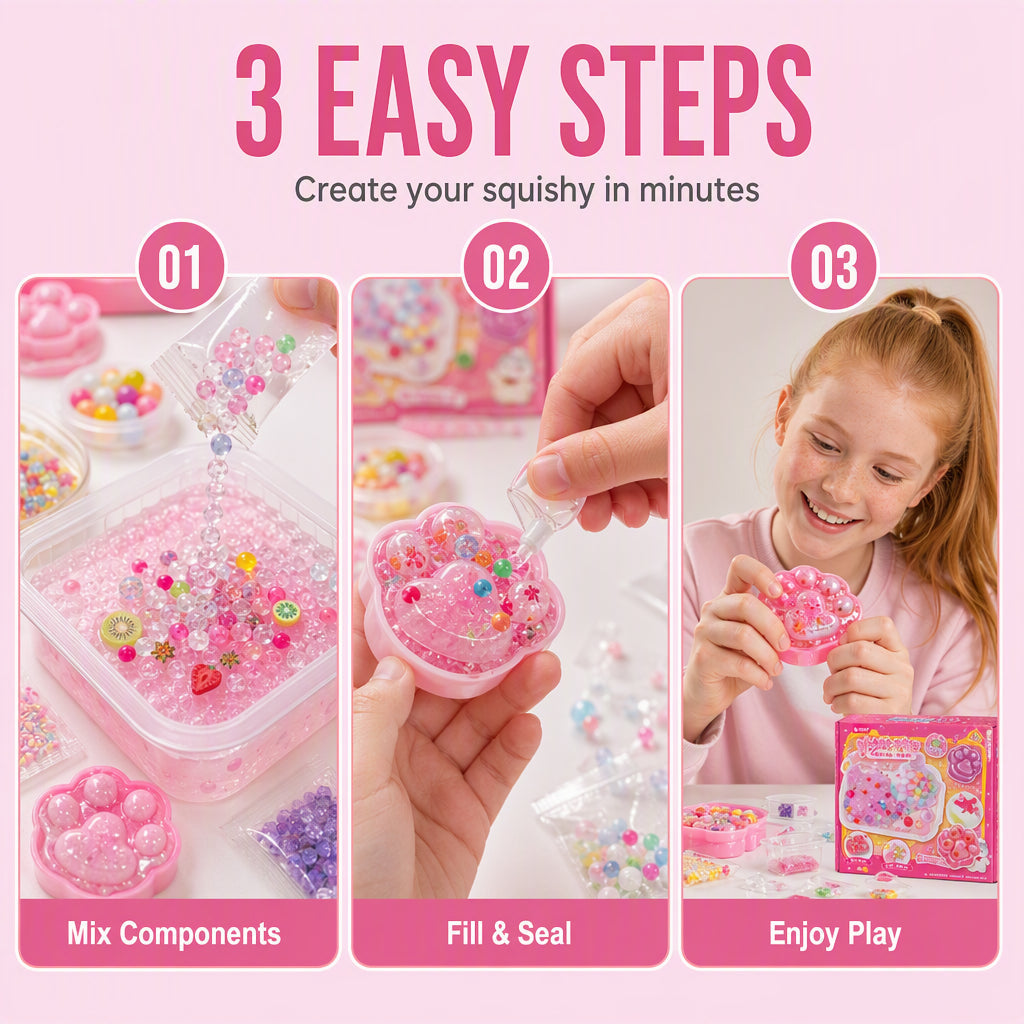 🧸 50% RABATT! 🎁 DIY-Bausatz „Fried Ice“ Squishy – Katzenkrallen-Motiv, kreativ & weich – Ideal für Kinder & entspannenden Spielspaß ✨