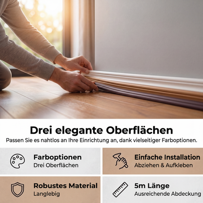 📏 50% RABATT! Flexibles Formleistenband für Wandkanten – Einfach zu verlegen, selbstklebend & vielseitig einsetzbar – Perfekt für saubere Übergänge ohne Fräsen ✨
