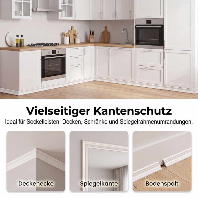 📏 50% RABATT! Flexibles Formleistenband für Wandkanten – Einfach zu verlegen, selbstklebend & vielseitig einsetzbar – Perfekt für saubere Übergänge ohne Fräsen ✨