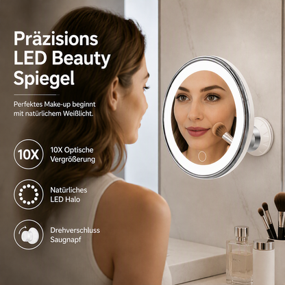 💄✨ 50% RABATT! 10-fach vergrößernder Schminkspiegel – LED-Beleuchtung & Saugnapf-Befestigung – Für perfektes Make-up, präzises Augen-Make-up & Konturen ✨