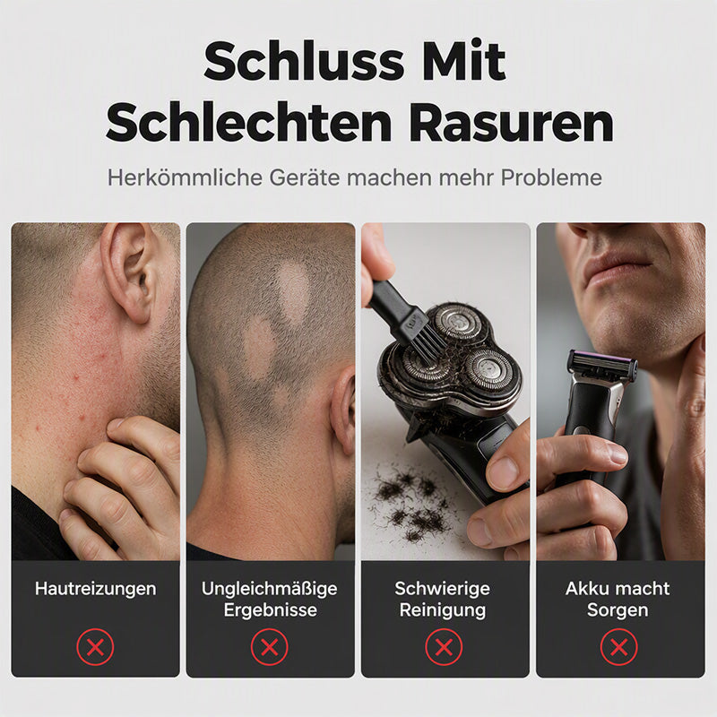 📢📢50% RABATT !!⏰Wasserdichter elektrischer Haarschneider mit Akku