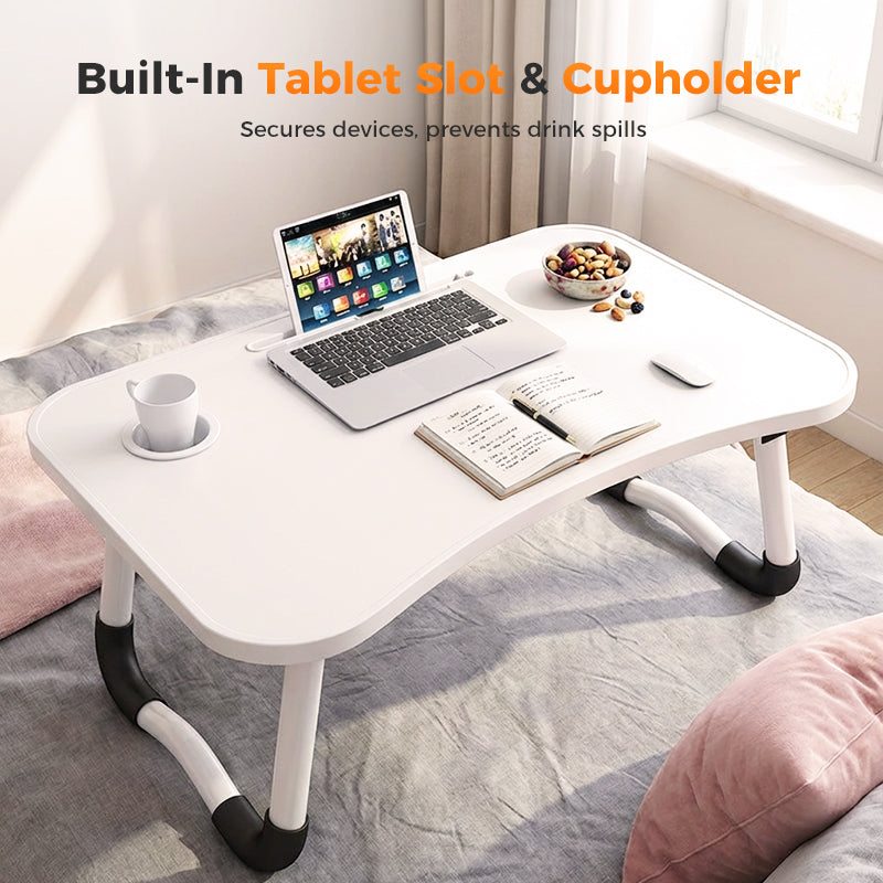 🛏️ 50% RABATT! Klappbarer Laptop-Betttisch mit Getränkehalter – Frühstück, Arbeiten & Filme im Bett – Stabil, leicht & platzsparend ✨