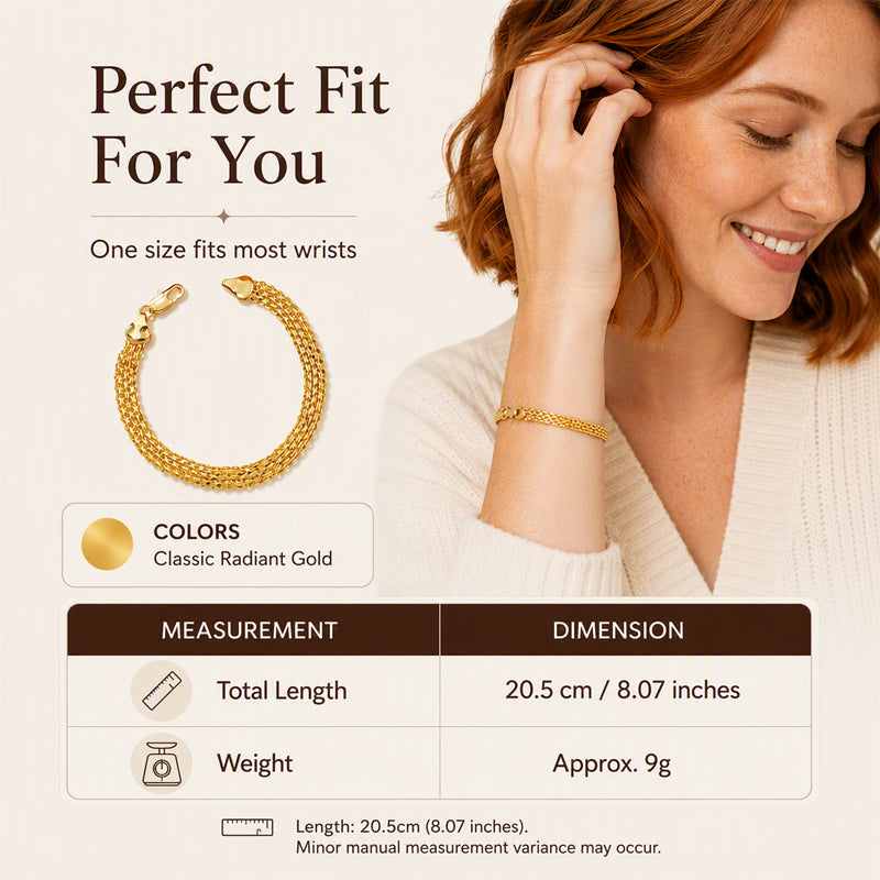 💎 50% RABATT! ✨ 14K vergoldetes breites Mesh-Armband – Luxuriöses Design, langlebig & elegant – Perfektes Geschenk für sie 🎁