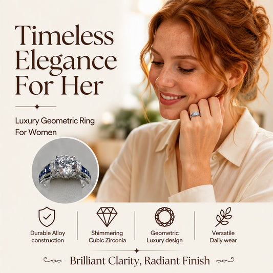 📢📢50% RABATT !!⏰ Eleganter Cocktailring mit Zirkonia