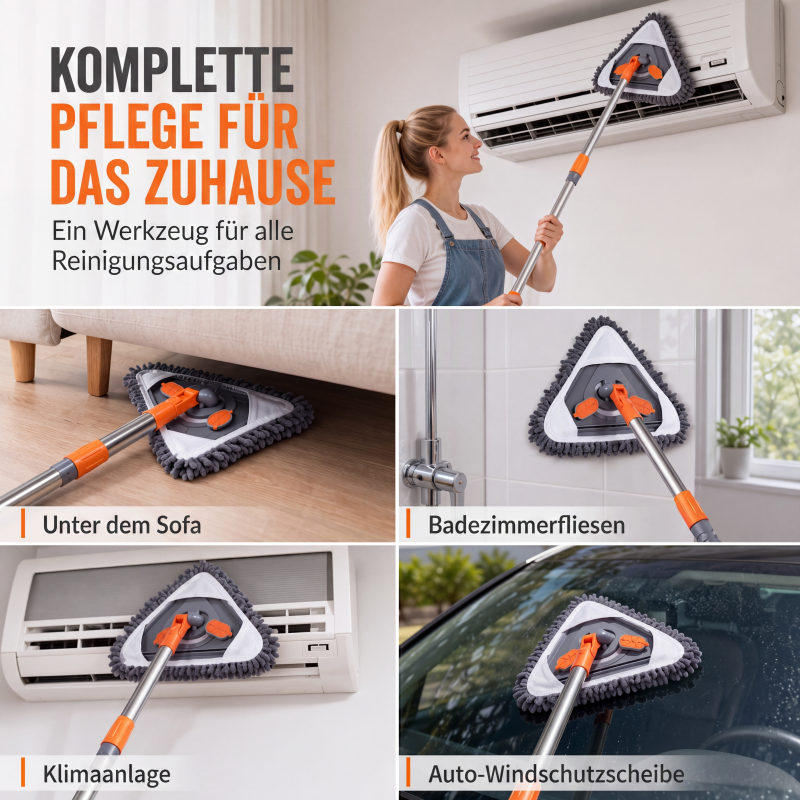 🧹 50% RABATT! 🏠 Dreieckiger Reinigungsmop – Ausziehbar, vielseitig & effizient ✨