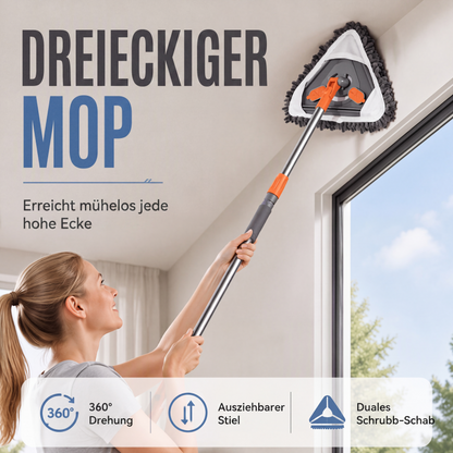 🧹 50% RABATT! 🏠 Dreieckiger Reinigungsmop – Ausziehbar, vielseitig & effizient ✨