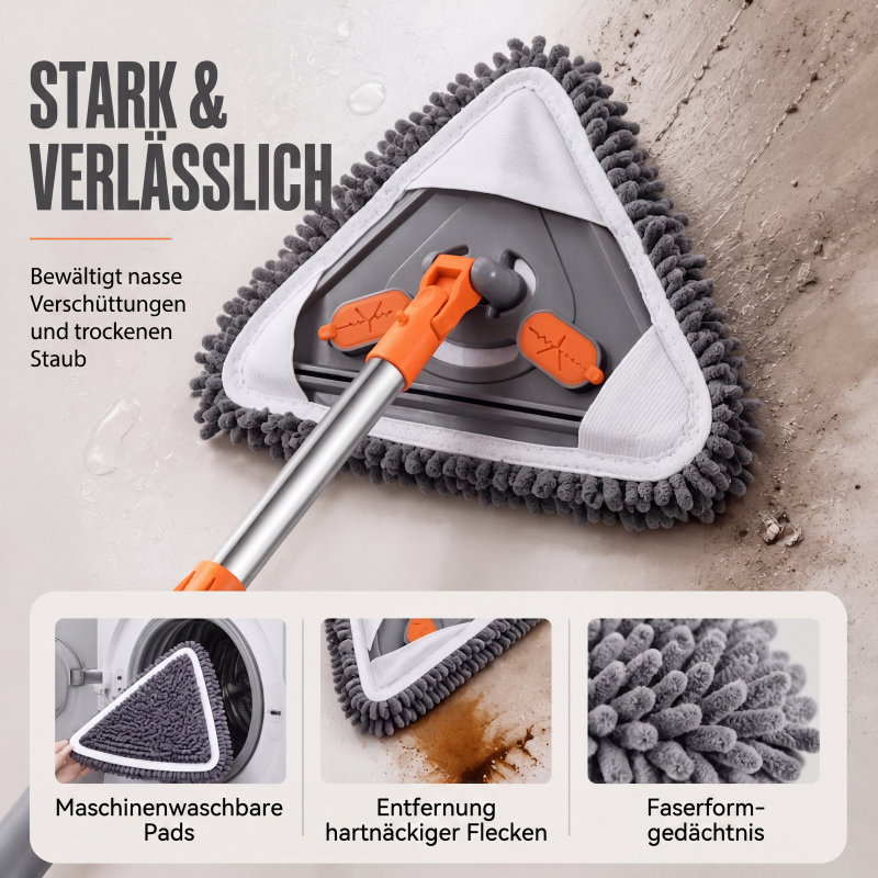 🧹 50% RABATT! 🏠 Dreieckiger Reinigungsmop – Ausziehbar, vielseitig & effizient ✨