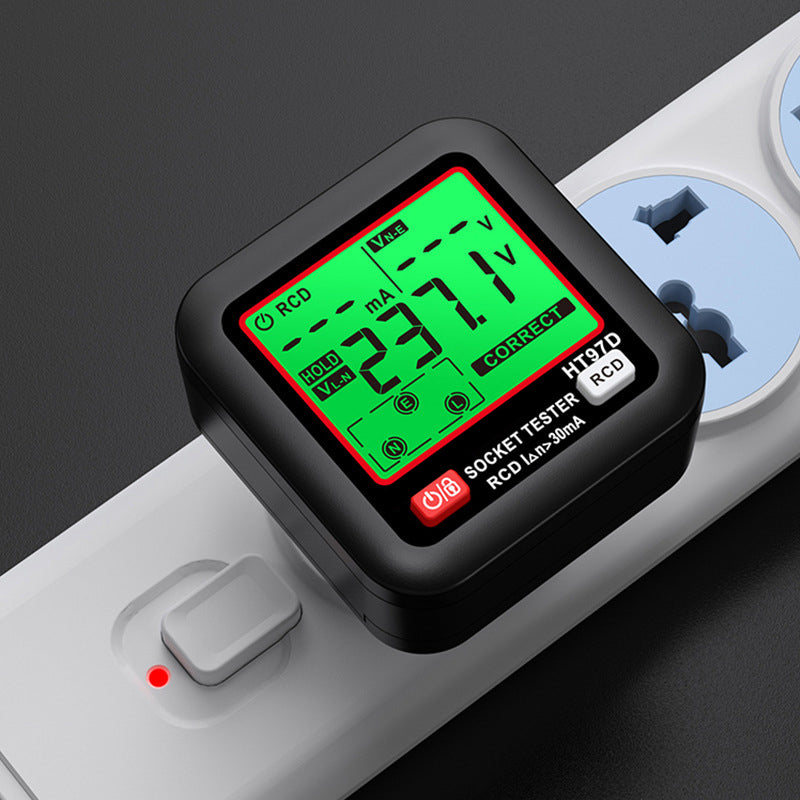 GFCI/RCD-Steckdosenprüfer mit LCD-Display