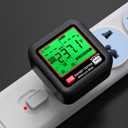 GFCI/RCD-Steckdosenprüfer mit LCD-Display
