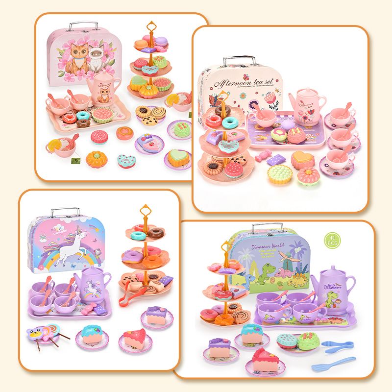 🍵 BLITZANGEBOT: 50% RABATT! 🦄 Kinder-Teeservice Spielzeug – PP/PS – 17-teilig Tragbar für Kinder ab 3 Jahren – Fantasiespiel & Teeparty 🎀