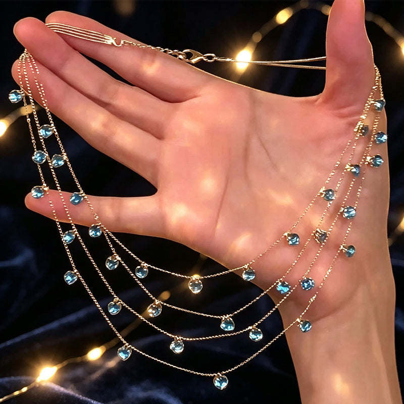 💎 50% RABATT! ✨ Mehrlagige Anhänger-Halskette – Funkelnd & elegant 💖