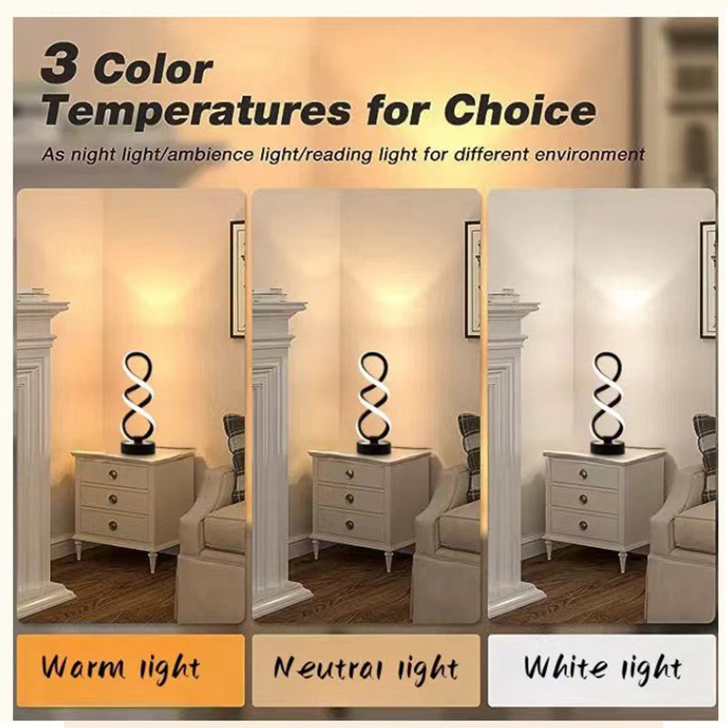 ✨ Nur für kurze Zeit: 50 % Rabatt – Elegante LED-Tischleuchte im Spiral-Design aus Aluminium mit 3 Lichtfarben & USB-Stromversorgung