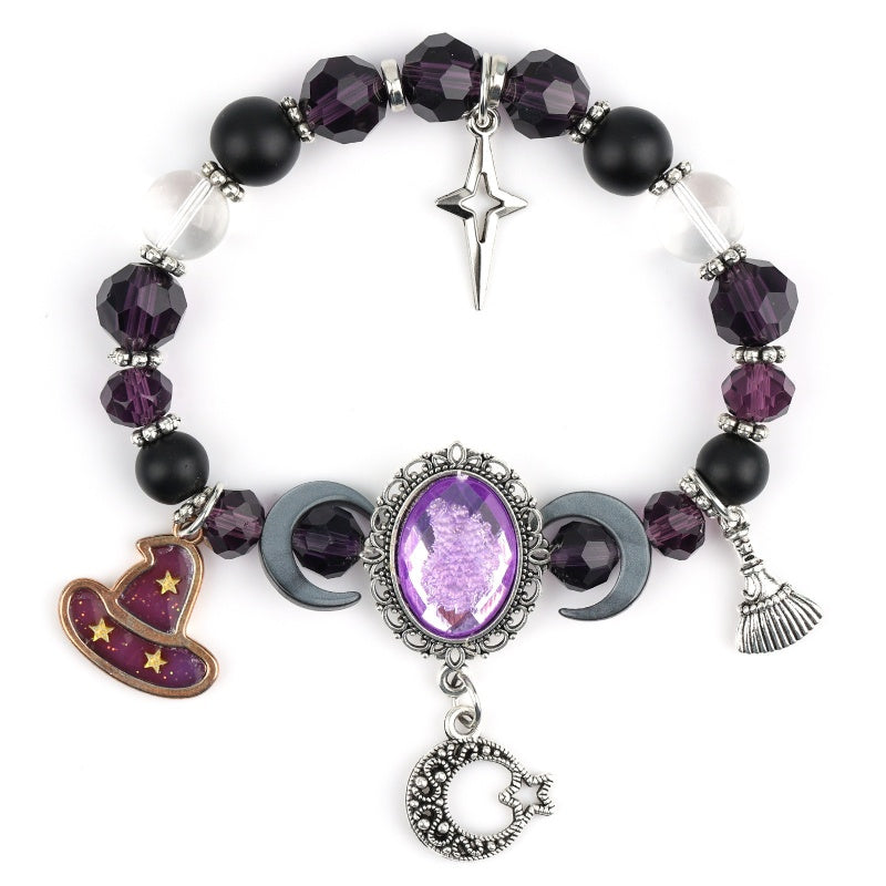 Gotisches lila Strassstein-Halloween-Armband