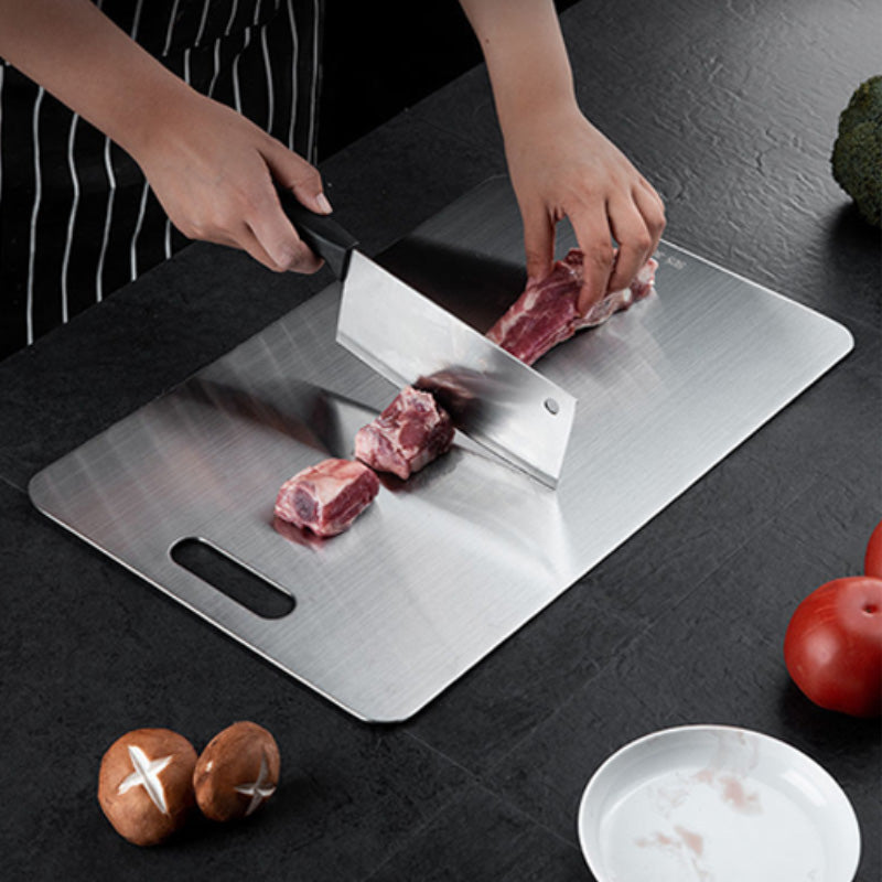 🍳 50% RABATT! 🔪 Edelstahl-Haushaltsschneidebrett – Verdickt, schimmelresistent & lebensmittelecht – Für Fleisch, Gemüse, Obst & mehr – Antibakteriell & langlebig ✨