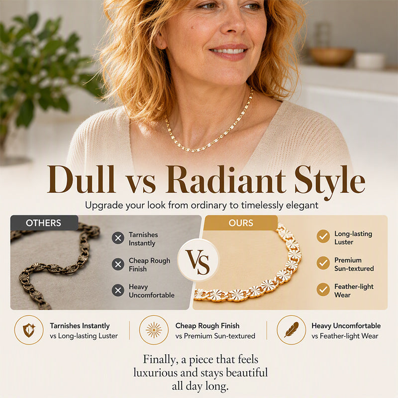 ✨ NUR FÜR KURZE ZEIT 50 % RABATT! ⚡ Elegante, flache vergoldete Damenhalskette – Schick, Zart, Zeitlos
