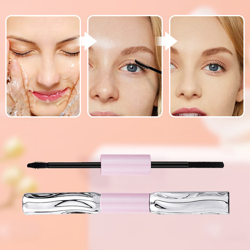 ✨ JETZT 50 % RABATT! !✨2-in-1-Mascara für Volumen und Schwung | Wisch- und wasserbeständig, Schwarz