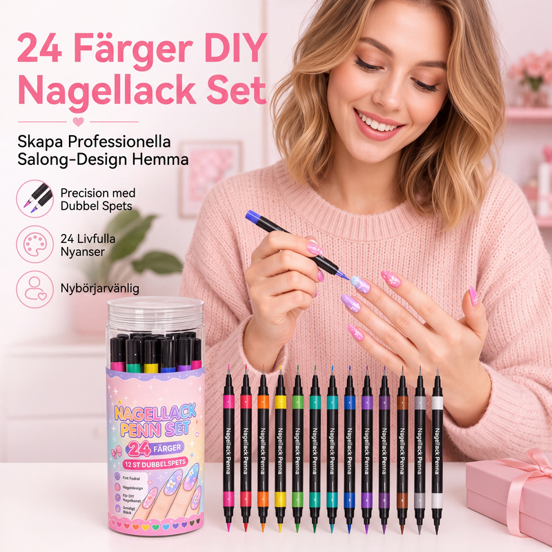 💥 50 % Rabatt ! 24-Farben Nagel-Art-Stifte Set – Zwei Spitzen, endlose Kreativität! 💅 Präzise Linien, schnelles Trocknen, Salon-Qualität ✨
