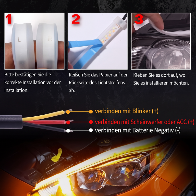 📢📢50% RABATT !!⏰2 Stück / Flexible Auto-LED-Flussblinkleuchten