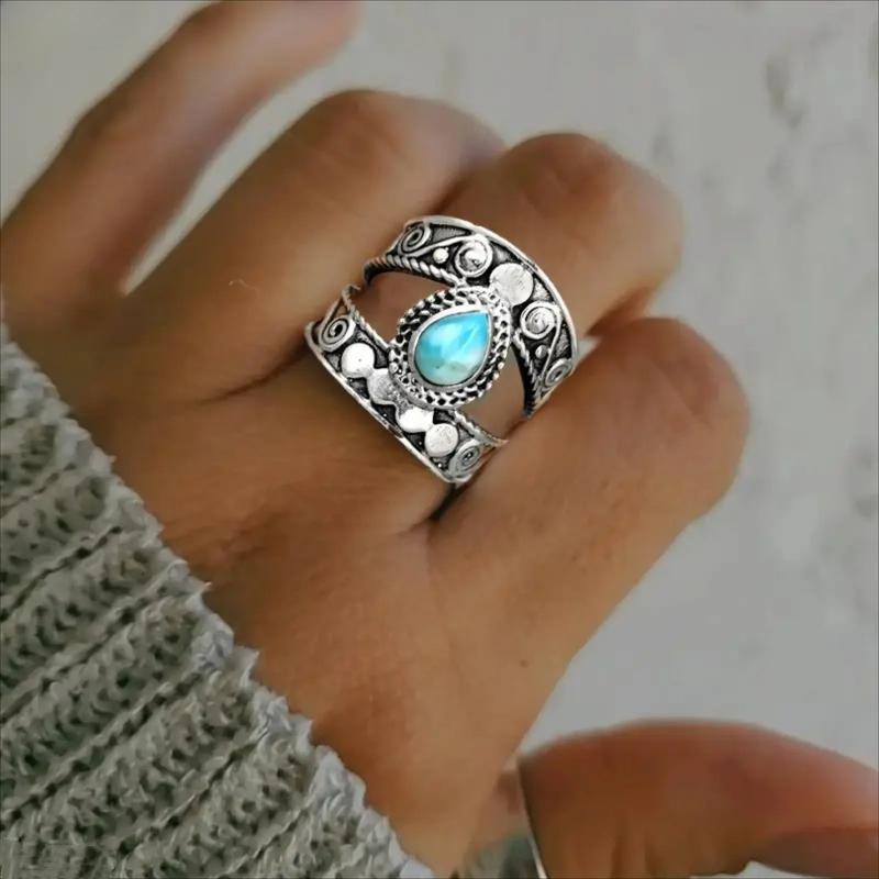 💍 50% RABATT! 🍂 Vintage Geschnitzter Tropfenring für Damen – Antik-inspiriertes Design mit feinen Gravuren – Retro-Eleganz, verstellbar & hautfreundlich ✨