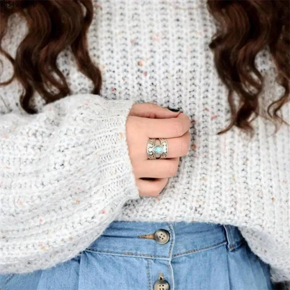 💍 50% RABATT! 🍂 Vintage Geschnitzter Tropfenring für Damen – Antik-inspiriertes Design mit feinen Gravuren – Retro-Eleganz, verstellbar & hautfreundlich ✨